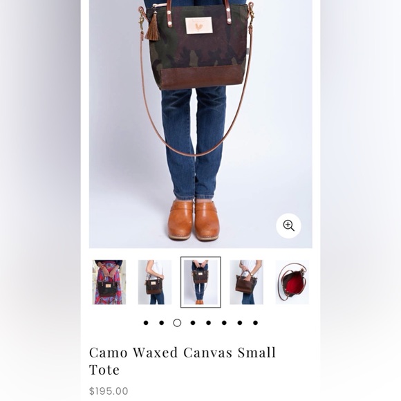 Meanwhile Back on the Farm Camo Waxed Canvas Small Tote - Picture 6 of 6